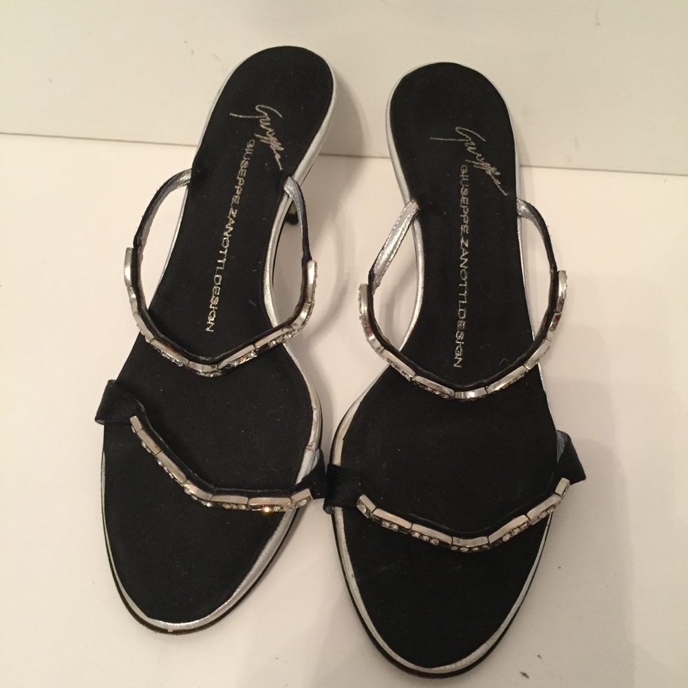 GIUSEPPE ZANOTTI SHOES HEELS RHINESTONE STRAP SANDAL ITALY SIZE 36.5